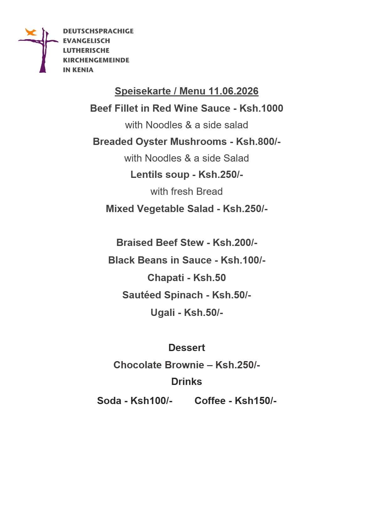 Aktuelles Menu